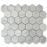 Carrara White 2 inch Hexagon Honed Marble Mosaic